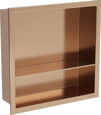 Zdjęcie produktu dla Mexen X-Wall-R półka wnękowa z kołnierzem i półką 30 x 30 cm, miedź szczotkowana - 19C0303010S