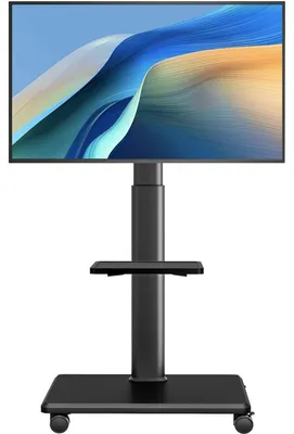 Immagine prodotto di Supporto mobile per televisori da 27 a 65 pollici, regolabile in altezza e inclinabile, con capacità di carico fino a 40 kg, standard VESA 400x400mm, colore nero