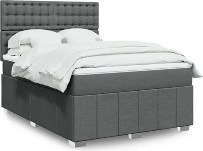 Produktbild von vidaXL Boxspringbett mit Matratze Dunkelgrau 160x200 cm Stoff