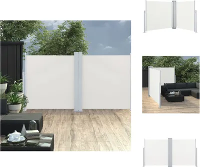 Image de vidaXL Marquise latérale extensible Blanc crème 120 x 600 cm - Parasols & Protection solaire