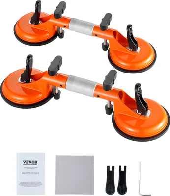 Obrázek produktu pro VEVOR Spojka pro spáry v žulových deskách, balení 2 ks s vakuovými přísavkami 125 mm, pro spojování a vyrovnávání spár, nastavení v rozsahu 180°