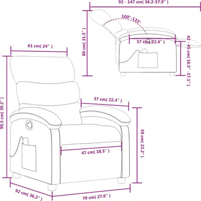 Imagen del producto de Sillón de masaje marrón de vidaXL, tapizado en cuero sintético