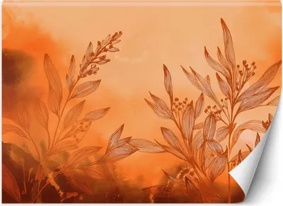 Produktbild von Vlies fototapete Pflanzen Abstrakt Orange 350x245 cm Feeby Orange inkl. Kleber einfache Montage
