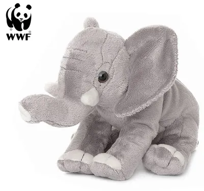 Produktbild von Plüschtier Elefant (Rüssel hoch, 18cm) lebensecht Kuscheltier Stofftier