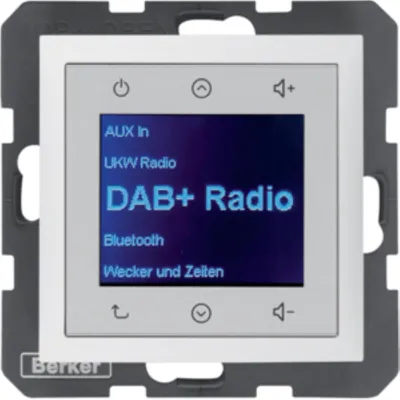 Produktbild von HAGER Berker B.Kwadrat/B.3/B.7 B.x Radio Touch podtynkowe DAB+ Bluetooth weiß mat 30849909