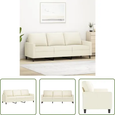 Produktbild von The Living Store 3-Sitzer-Sofa Creme 180 cm Samt