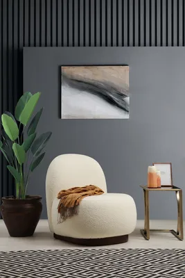 Obrázek produktu pro Hanah Home, Tina- ARE1736, Bouclet,Bílá, bistro židle, rám: Dřevo buk / dřevotřísková deska