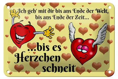 Produktbild von Blechschild Spruch 18x12cm Geh mit dir bis Herzen schneit