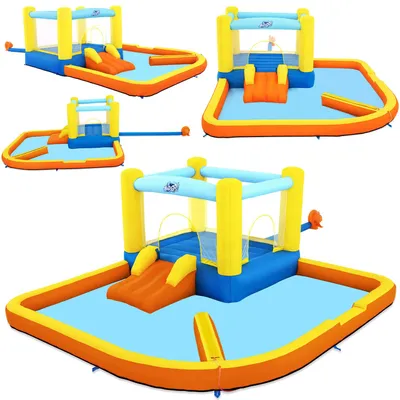 Produktbild von Bestway® H2OGO!® Mega-Wasserpark Beach Bounce™ mit Dauergebläse 365 x 340 x 152 cm