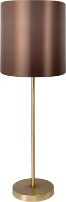 Obrázek produktu pro Stolní lampa mosazná tkanina E27 kulatá Ø 20 cm 68,5 cm vysoká v bronzové světle hnědé barvě moderní