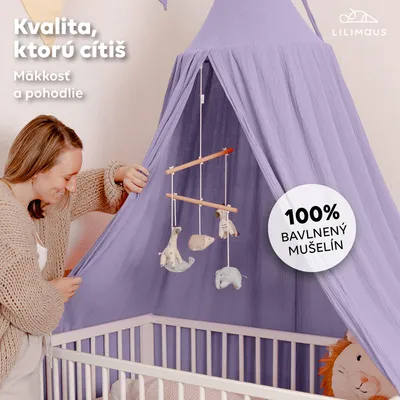 Obrázok produktu pre Baldachýn orgovánový bez zlatej aplikácie - nebesá do detskej izby