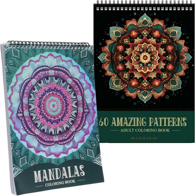 Productafbeelding van 2 stuks kleurboeken voor volwassenen Mandala kleurboeken voor volwassenen 120 pagina's mandala kleurboeken, mindfulness patronen in mandala-stijl