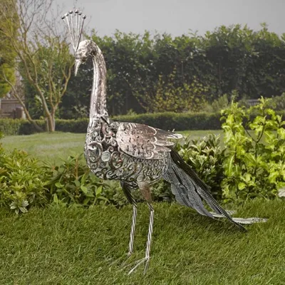 Produktbild von Lampe de jardin solaire Paon en métal