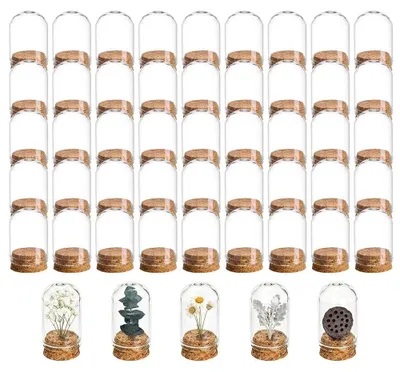 Immagine prodotto di Set di 100 mini contenitori in vetro con tappo in sughero, ideali per progetti fai-da-te