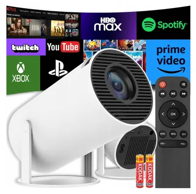 Produktbild von Android Tv Wifi Mini 4K Projektor Mit Bluetooth Und Schwenkbarem Stand