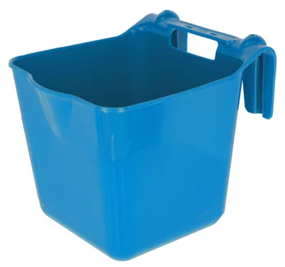 Imagen del producto de Comedero colgante Kerbl, color azul real, 28x37x32 cm, 13 litros, de plástico, para colgar