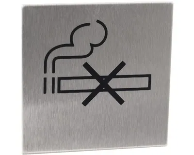 Immagine prodotto di Pittogramma Vietato fumare, acciaio inox, quadrato 60 x 60 mm x 1,2 mm