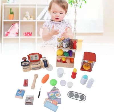 Produktbild von 42-teiliges Registrierkassen-Spielzeugset mit Soundeffekten, realistisches, interaktives, lustiges Multifunktions-Kinderspielset für Jungen und Mädchen