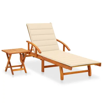 Obrázok produktu pre VidaXL 3061619, Salónik, Polstrované sedadlo, Akáciové drevo, Krém, Polyester, 670 mm