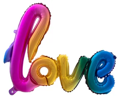 Produktbild von Folienballons Love 100 x 67 cm - Regenbogenfarben