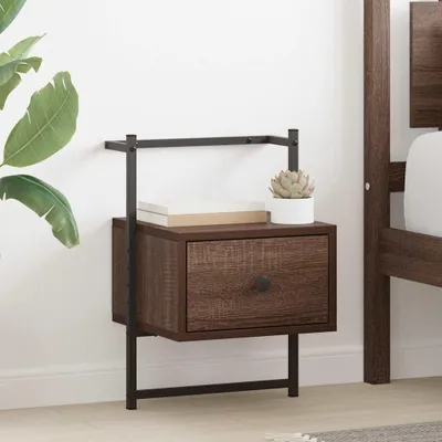 Immagine prodotto di vidaXL Comodino da parete in rovere marrone 35x30x51 cm in materiale derivato dal legno