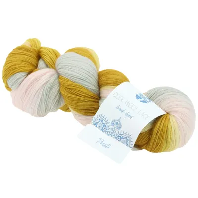 Produktbild von Lana Grossa Cool Wool Lace Hand-Dyed 813 Preeti Ocker/Rosa/Hellgrau