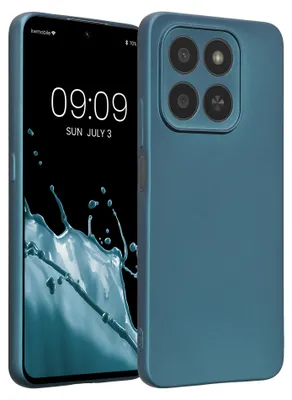 Produktbild von kwmobile Handyhülle für HONOR 400 Smart 5G / X7d Hülle - weiche Silikon Case metallisch schimmernd - Schutzhülle Cover - Metallic Karibikblau