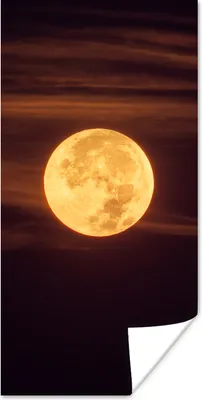 Produktbild von MuchoWow® Poster Mond - Orange - Nacht 80x160 cm - Kinderzimmer