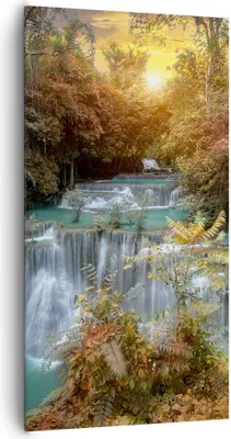 Produktbild von Bild auf Leinwand - Leinwandbild - Park Wasserfall Wasser - 65x120cm - Wand Bild - Wanddeko - Leinwanddruck - Bilder - Kunstdruck - Wanddekoration - Leinwand bilder - Wandkunst - PA65x120-3995