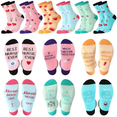 Produktbild von Omgoods - 6 Paar lustige Socken bis zu den Knöcheln für Damen