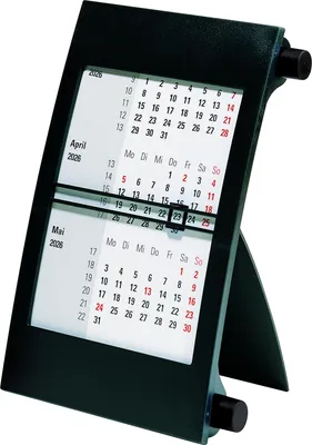 Produktbild von rido/idé 7038000906 | 3-Monats-Tischkalender 2026 | 90×120 mm, schwarz