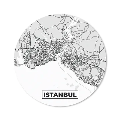 Produktbild von MuchoWow® Mauspad Mousepad Istanbul - Karte - Stadtplan - Schwarz-weiß - Karte 20x20 cm - Mousepads - Maus Mat - Pad - Mausunterlage - Schreibtischmatte