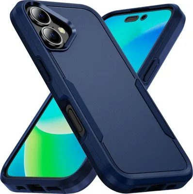 Produktbild von Mobigear Heavy Armor iPhone 16 Hülle Hardcase Backcover Stoßfest - Blau