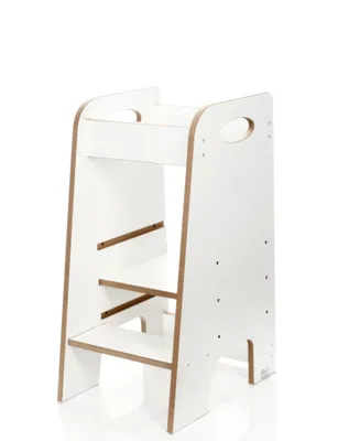 Produktbild von Kids Helper Lernturm Weiß Montessori Küchenhelfer Tritthocker Kinder Kindermöbel MDF