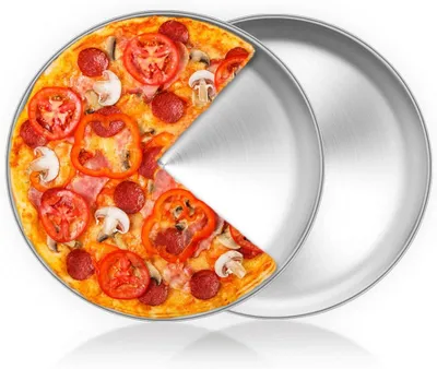 Produktbild von HaWare 2 Stück Pizzablech Edelstahl Rund 30cm für Backofen - Spülmaschinenfest & Gesund