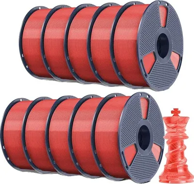 Image de filament pour imprimante 3D, matériau PLA+, 1,75 mm de diamètre, rouge clair
