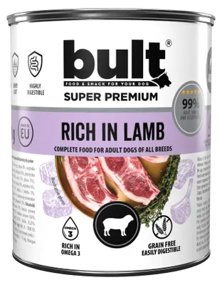 Produktbild von BULT | BULT Hundefutter - Nassfutter für Hunde Lammfleisch - Hundefutter mit Lammfleisch Dose 800 g - Premium Hundefutter - getreidefreies Hundefutter