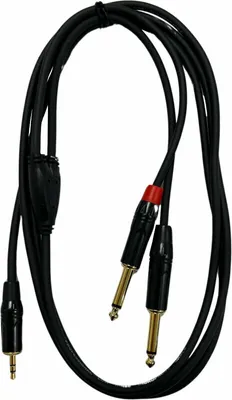 Produktbild von Audiokabel 5m 3,5mm Klinke STEREO auf 2x 6,3mm Klinke MONO TUC061