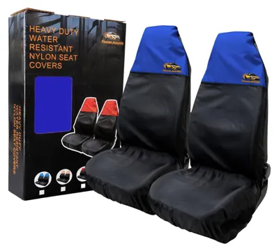 Immagine prodotto di Set da 2 coprisedili universali in nylon impermeabili per sedili auto – nero-blu