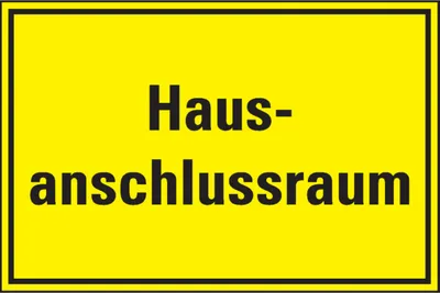 Produktbild von Dreifke® Hinweisschild Hausanschlussraum, Folie, selbstklebend, 300x200mm