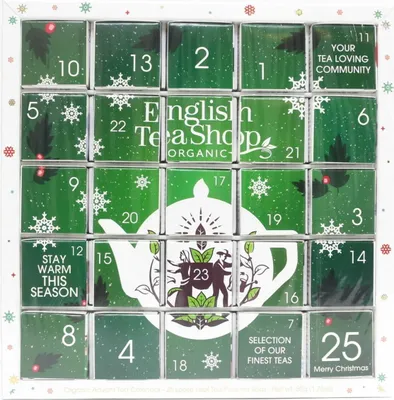 Productafbeelding van Adventskalender met groene kruidenthee (25 stuks x 2 theezakjes), 50 gram, English Tea Shop