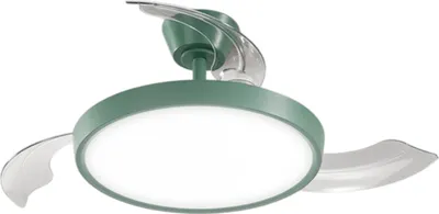 Produktbild von Deckenventilator mit Licht Perenz 7196 R CT Grün - Ø 106 cm, 3 Flügel, 6 Geschwindigkeiten, 40-W-Gleichstrommotor, geräuschlos