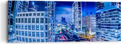 Produktbild von Bild auf Leinwand - Leinwandbild - Asien bangkok stadt architektur - 90x30cm - Wand Bild - Wanddeko - Leinwanddruck - Bilder - Kunstdruck - Wanddekoration - Leinwand bilder - Wandkunst - CA90x30-2457