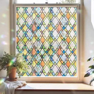 Immagine prodotto di Pellicola in vetro colorato arcobaleno - Pellicola opacizzante - Per garantire la privacy - Senza colla - 44 x 200 cm