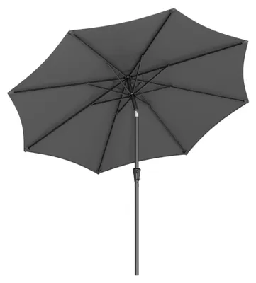 Produktbild von Garten Sonnenschirm 3 m - Terrassen- und Balkonschirm - UPF 50+ Sonnenschutz - 30° neigbar beidseitig - Kurbelmechanik - Edelstahlmast - Ohne Schirmständer - Grau