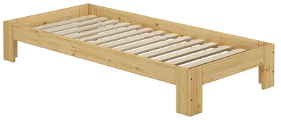 Produktbild von Futon, Einzel Bett 90 x 200 cm Kiefer massiv Zubehör wählbar V-60.67-09Rollrost inkl.