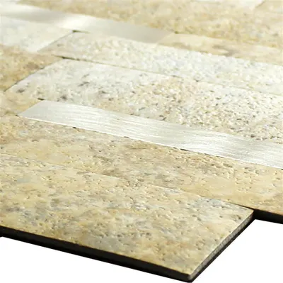 Produktbild von Vinyl Mosaikfliesen Mirbach Selbstklebend Beige Gold