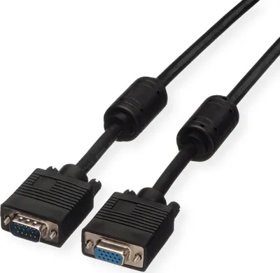 Produktbild von ROLINE SVGA-Kabel HD15 ST - BU mit Ferritkern, 10 m