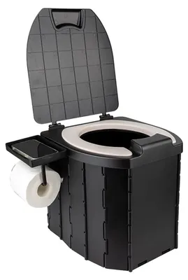 Produktbild von Tragbare Campingtoilette, leicht, einfach zusammenzubauen, Schwarz