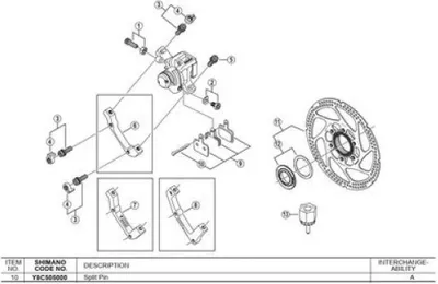 Image de Shimano Br-m525 broche d'étrier de frein noir noir One Size